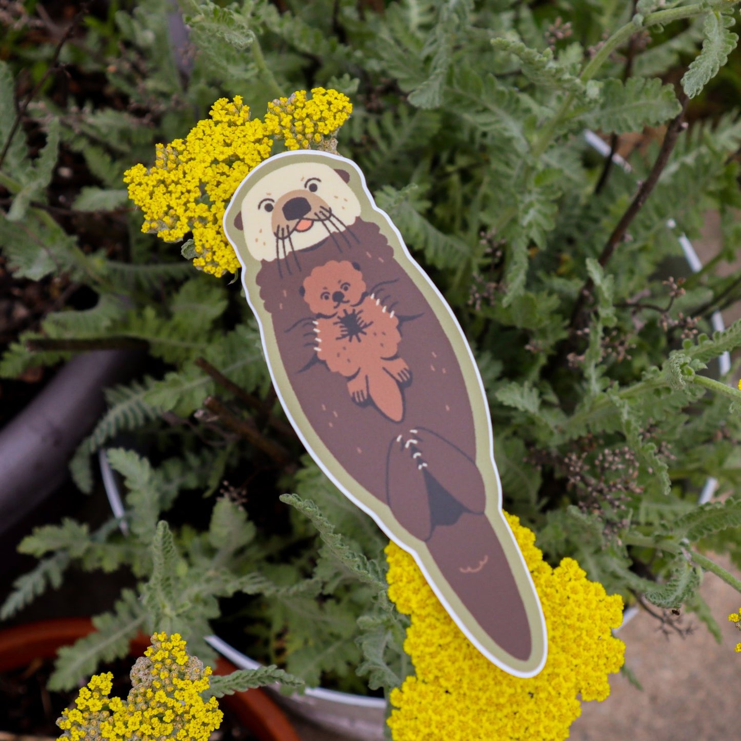 Floating Sea Otter & Pup Sticker