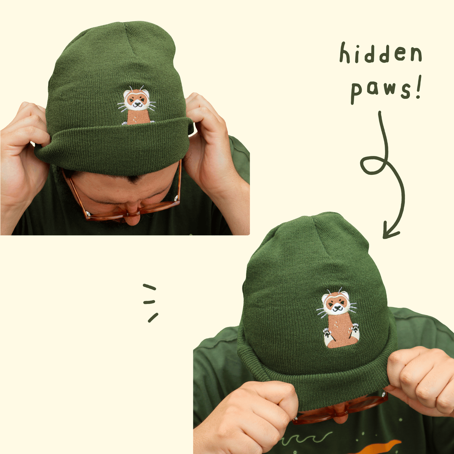 Ferret Peekaboo Beanie Hat