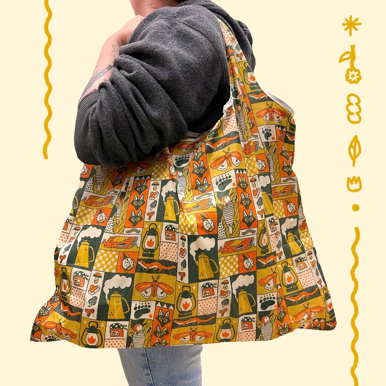 Autumnal Quilt Packable Tote Bag