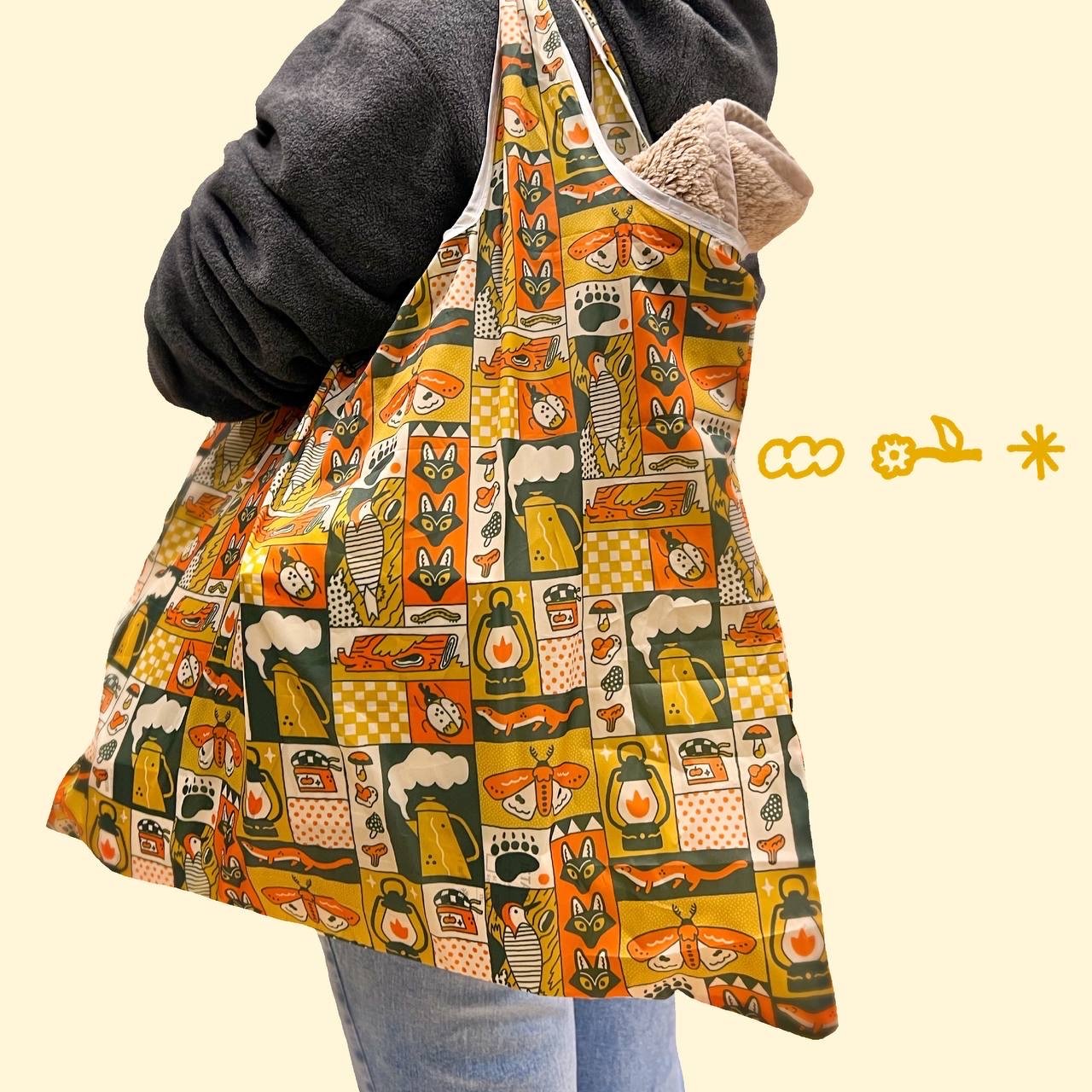 Autumnal Quilt Packable Tote Bag
