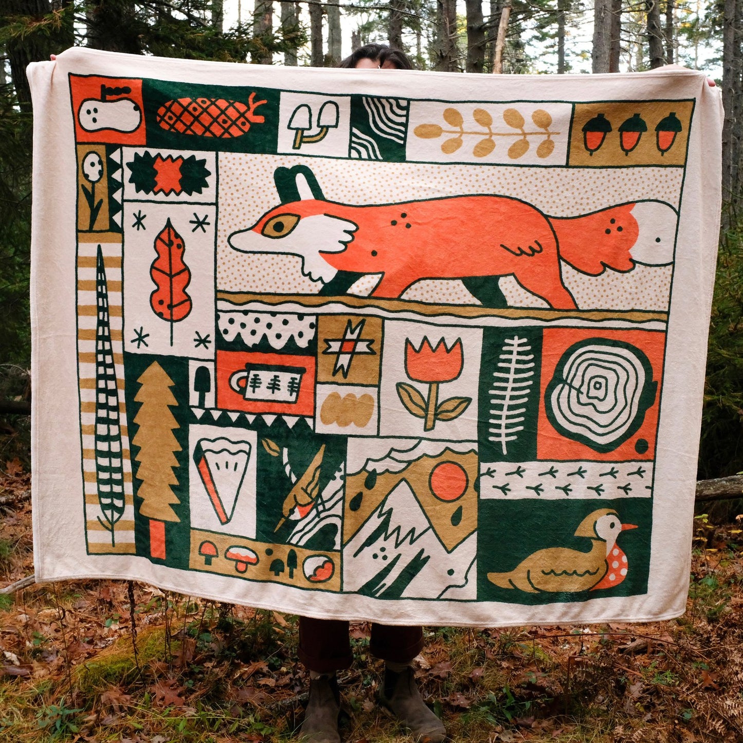 Fox Quilt Fleece Blanket PREORDER