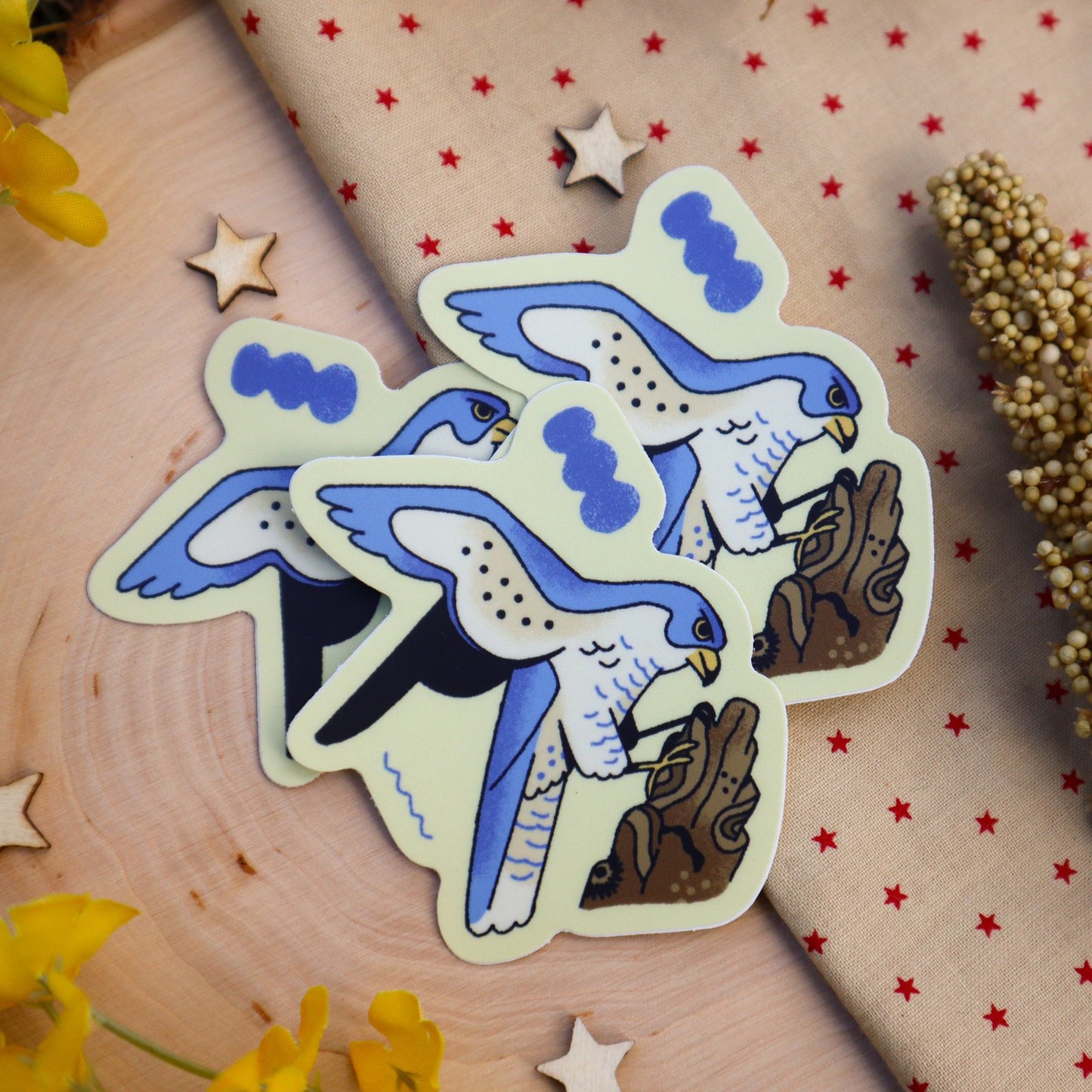 Blue Peregrine Falcon Sticker