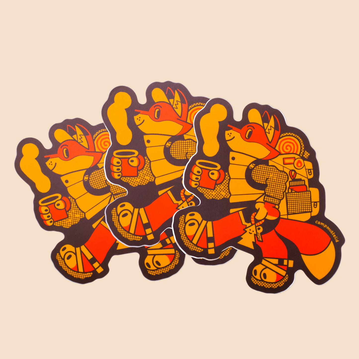 Happy Hikin' Fox Sticker