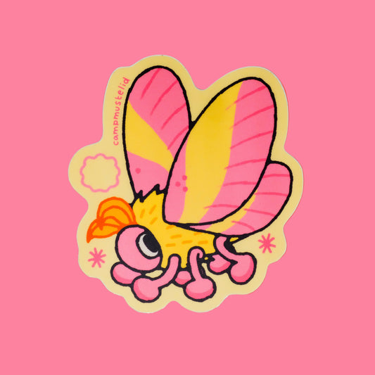 Rosy Maple Moth Sticker