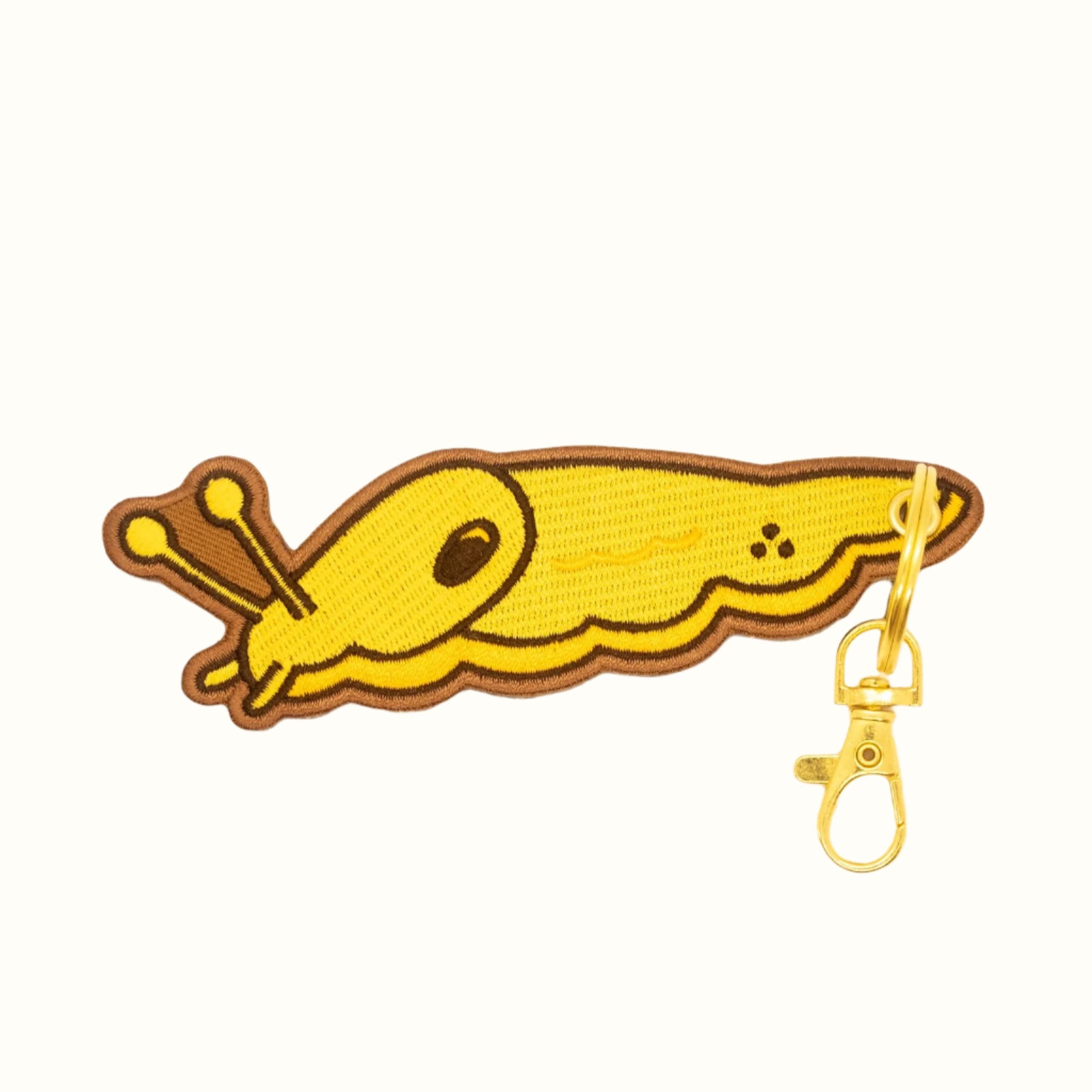 Banana Slug Embroidered Keychain