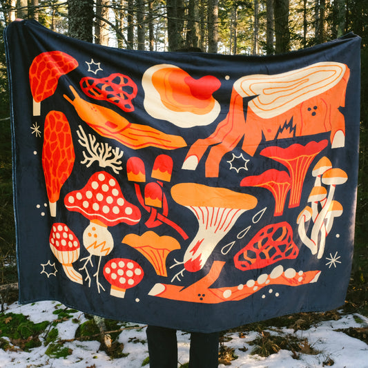 Mushroom Fleece Blanket