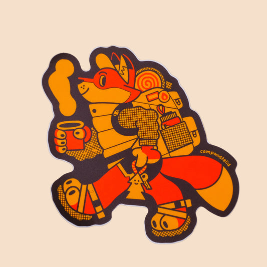 Happy Hikin' Fox Sticker