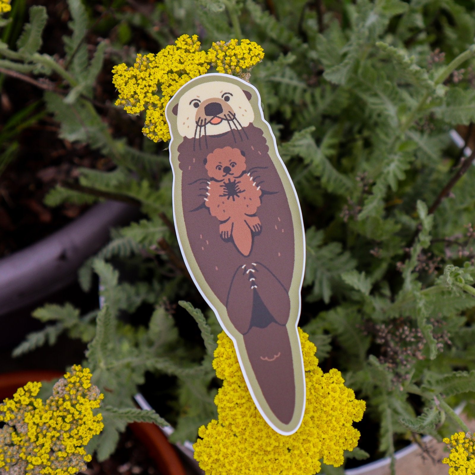 Floating Sea Otter & Pup Sticker – Camp Mustelid