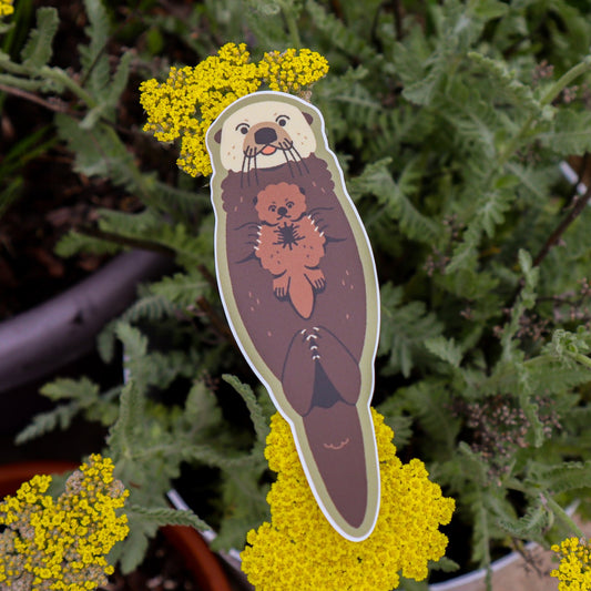 Floating Sea Otter & Pup Sticker