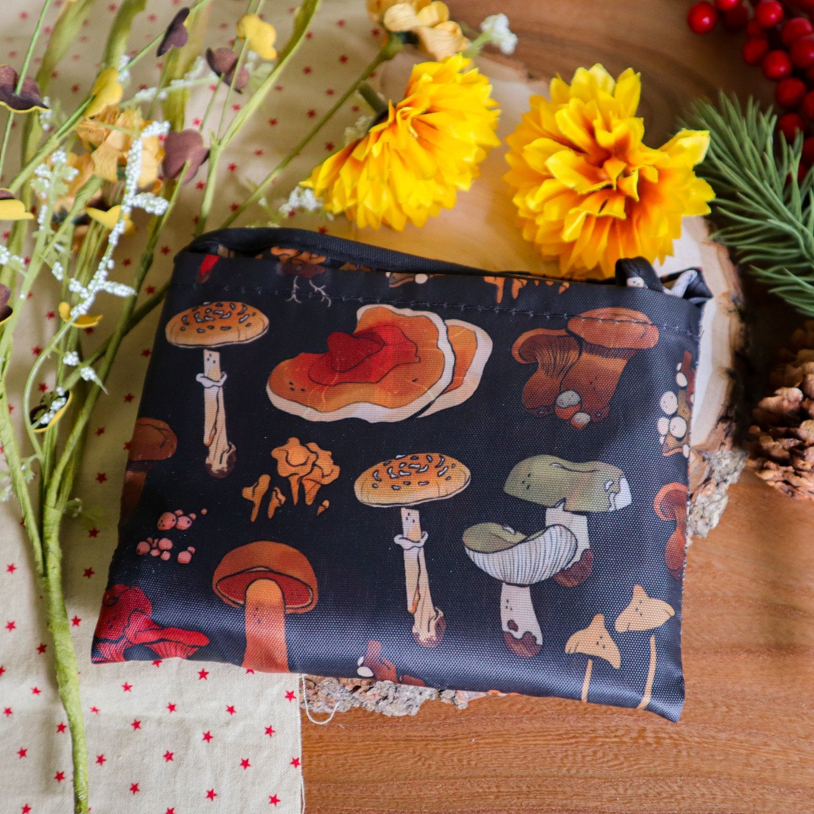 Many Mushrooms Packable Tote