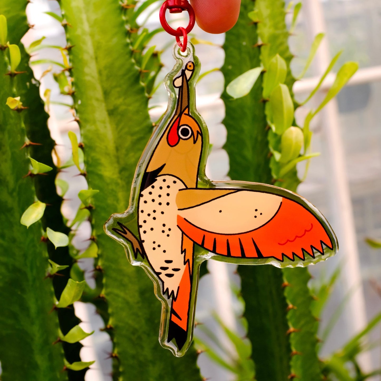 Northern Flicker Morphs Acrylic Keychain