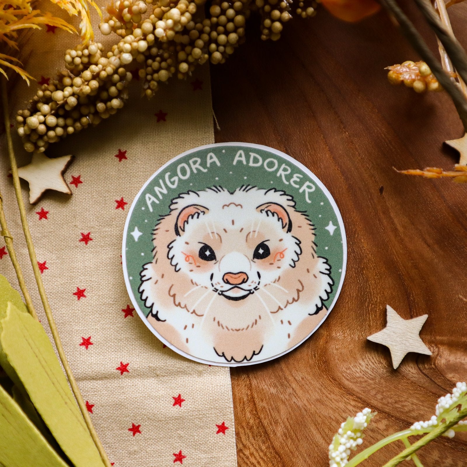 Angora Adorer Sticker – Camp Mustelid