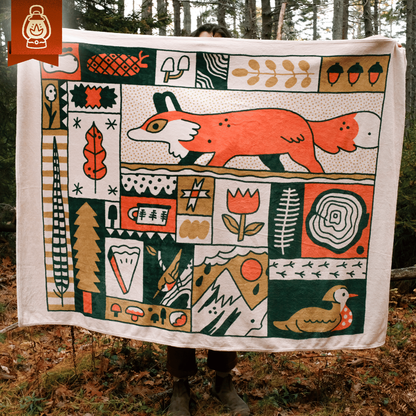 Fox Quilt Fleece Blanket PREORDER