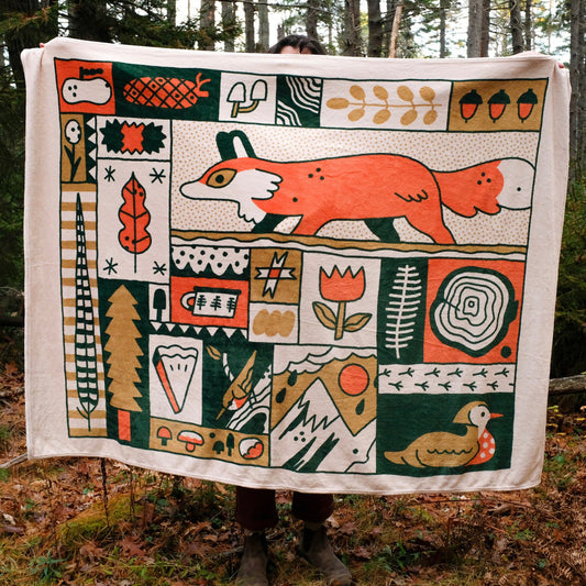 Fox Quilt Fleece Blanket PREORDER
