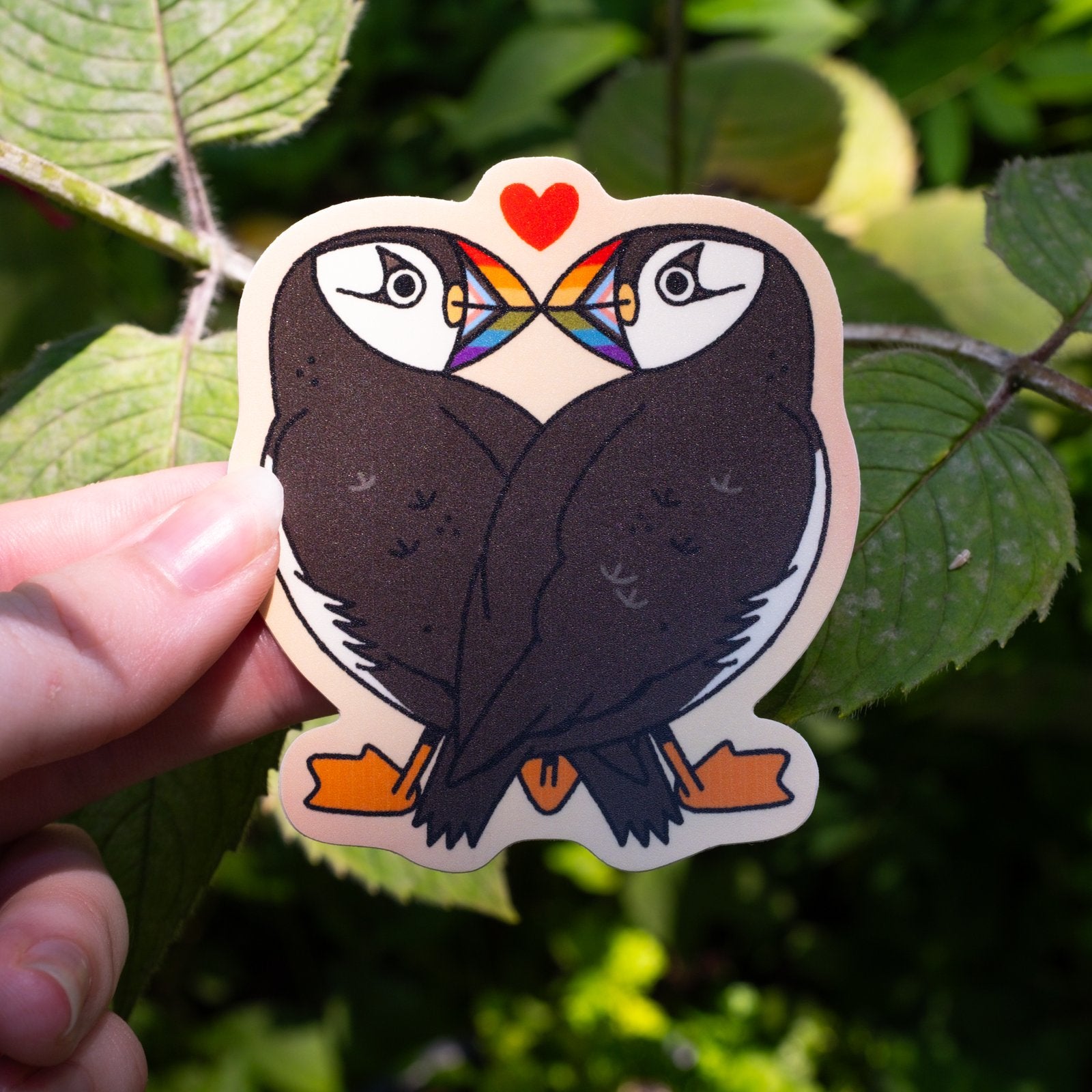 Prideful Puffin Pair Sticker - Pride Birds