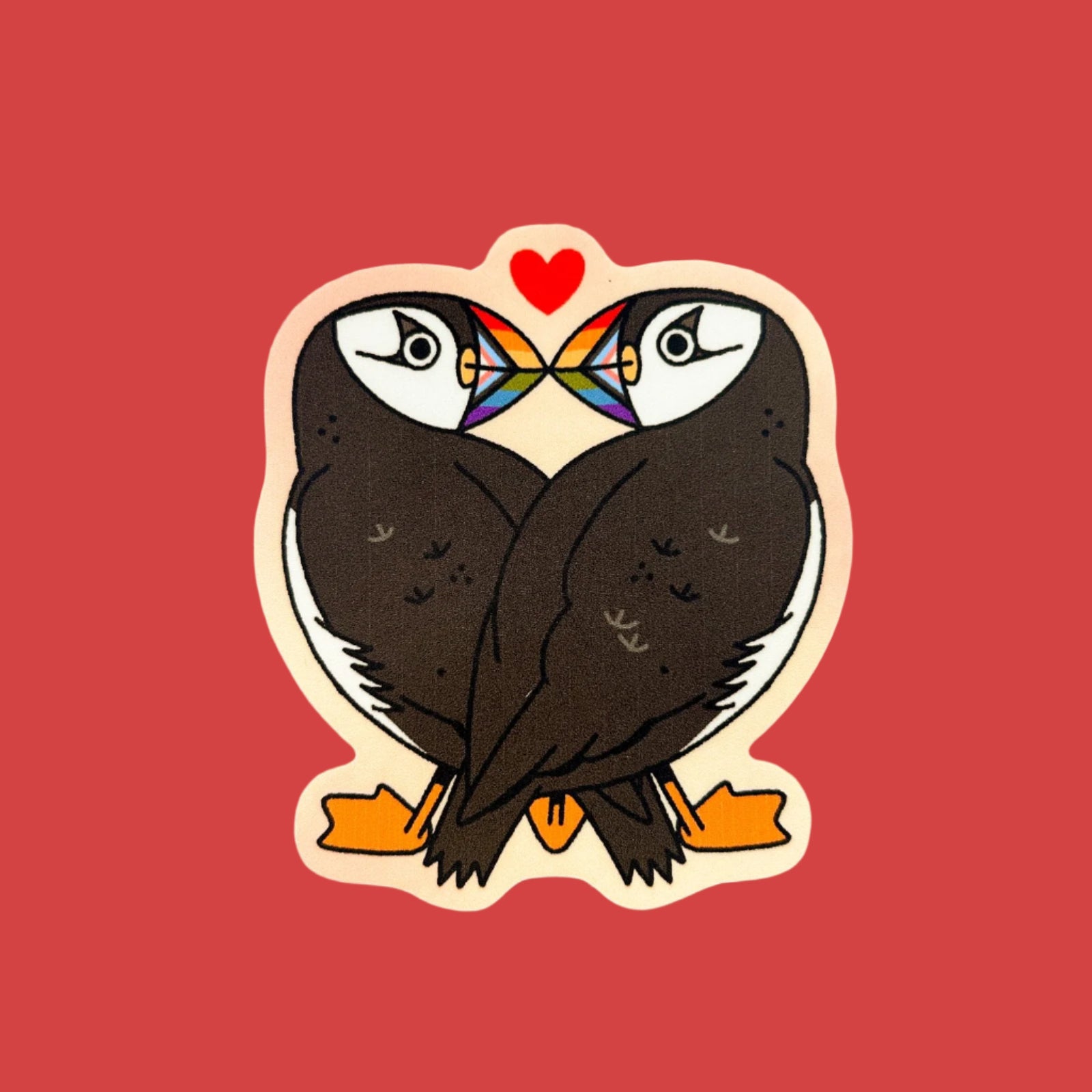 Prideful Puffin Pair Sticker - Pride Birds