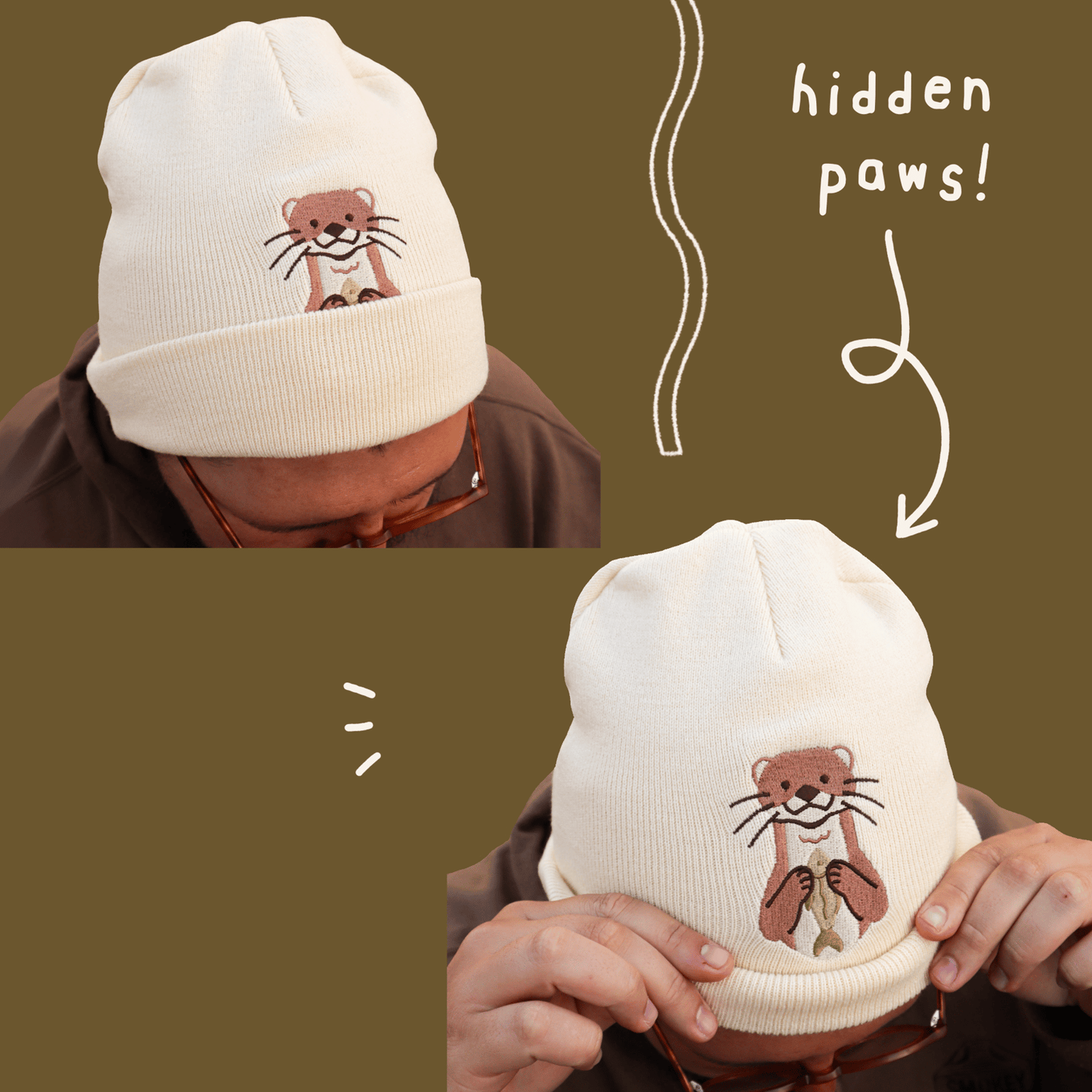 River Otter Peekaboo Beanie Hat